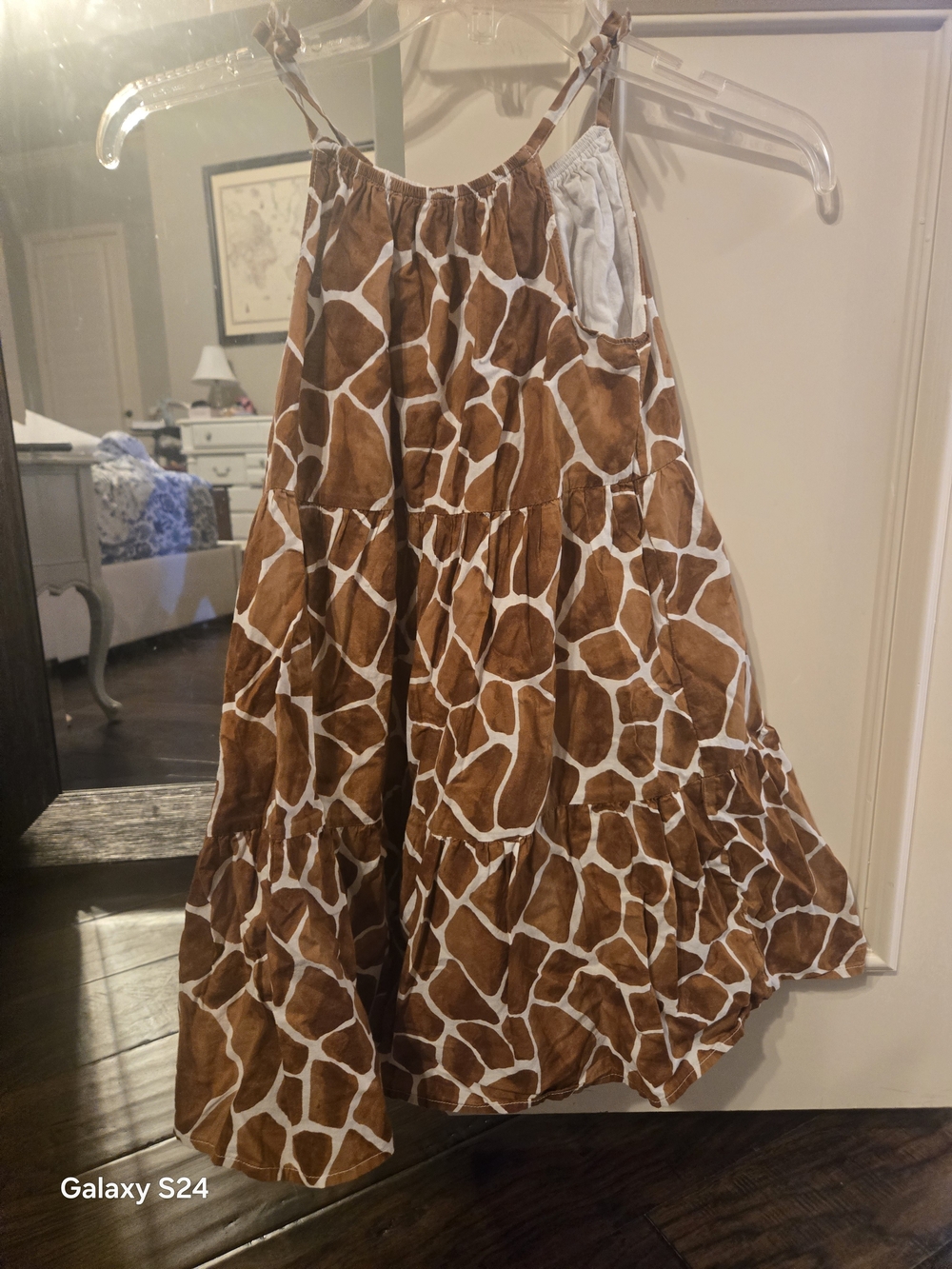 Janie and Jack Brown and White Giraffe-Print Tiered Dress